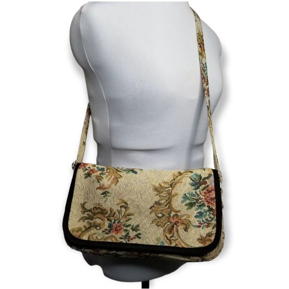 Floral Tapestry Shoulder Bag With Adjustable Strap FairyCore Nature CottageCore - Picture 2 of 10